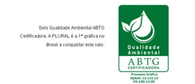 Plural é primeira gráfica a conquistar o Selo Qualidade Ambiental ABTG Certificadora